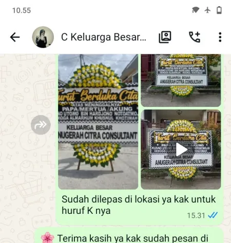 Pengiriman Papan Bunga Duka Sumberwaras Malingping